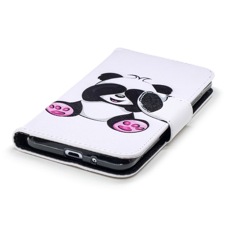 For Xiaomi Redmi 6 (Dual Camera: 12MP+5MP) Pattern Printing Leather Wallet Stand Folio Casing - Cute Panda-6