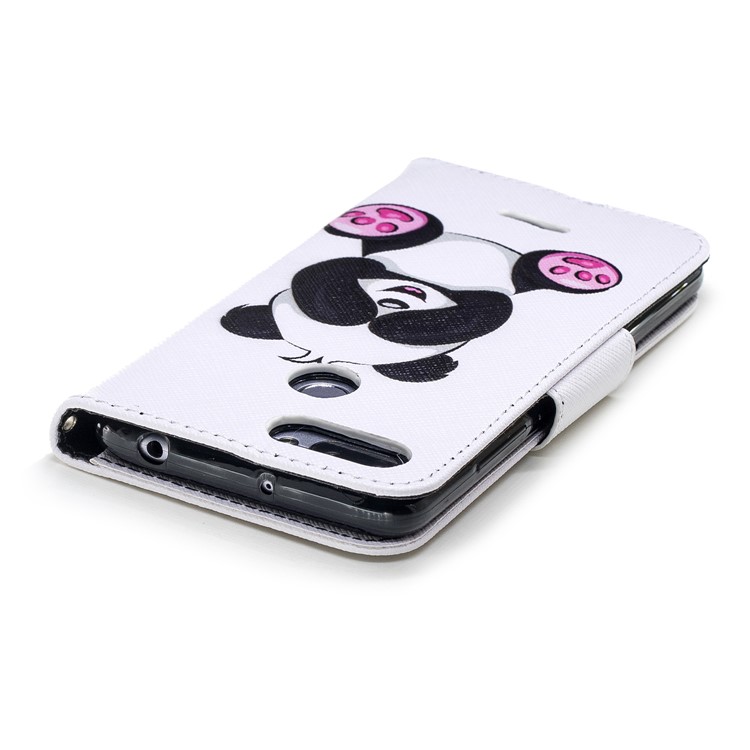 For Xiaomi Redmi 6 (Dual Camera: 12MP+5MP) Pattern Printing Leather Wallet Stand Folio Casing - Cute Panda-7