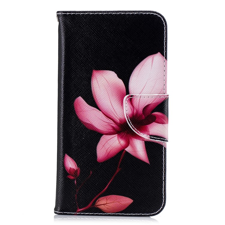 For Xiaomi Redmi 6 (Dual Camera: 12MP+5MP) Pattern Printing Leather Wallet Stand Folio Protection Case - Flower Pattern-2
