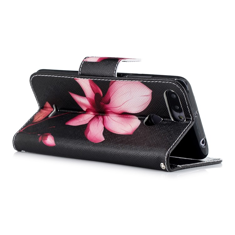 For Xiaomi Redmi 6 (Dual Camera: 12MP+5MP) Pattern Printing Leather Wallet Stand Folio Protection Case - Flower Pattern-4