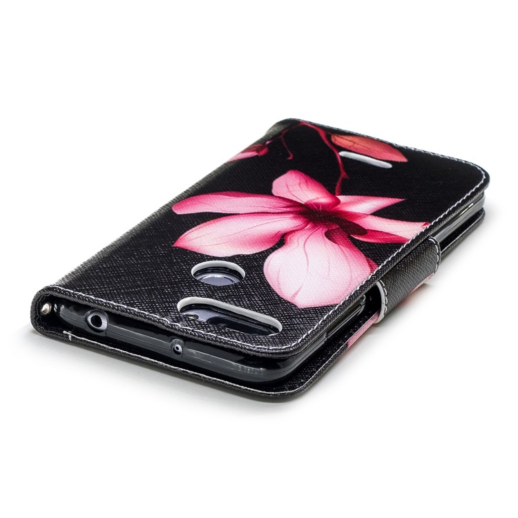 For Xiaomi Redmi 6 (Dual Camera: 12MP+5MP) Pattern Printing Leather Wallet Stand Folio Protection Case - Flower Pattern-7