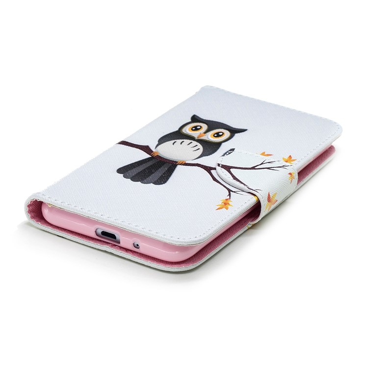 For Xiaomi Redmi 6 (Dual Camera: 12MP+5MP) Pattern Printing Leather Wallet Stand Cellphone Protective Cover - Owl on the Branch-6