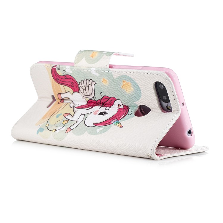 Pattern Printing Leather Phone Cover Shell with Card Slots for Xiaomi Redmi 6 (Dual Camera: 12MP+5MP) - Unicorn-4