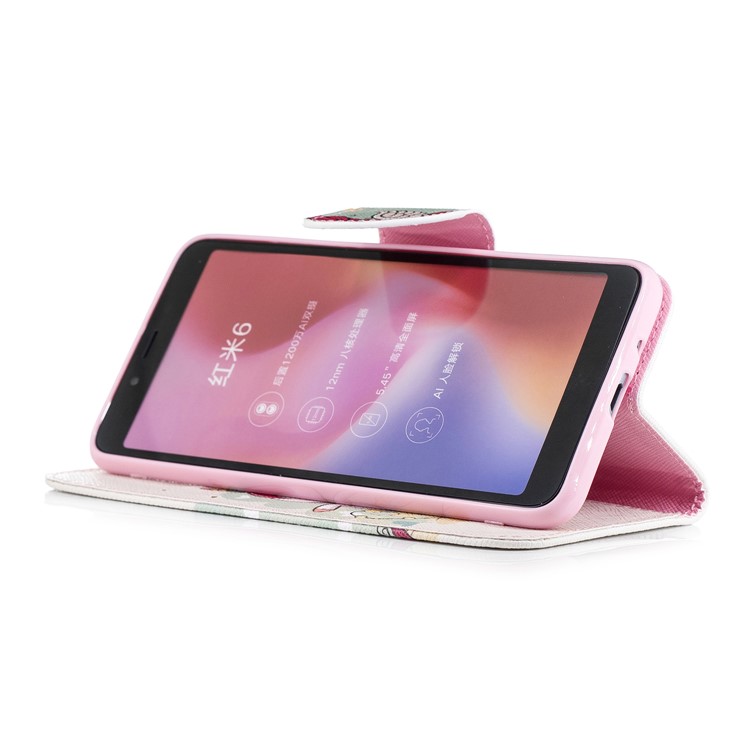 Pattern Printing Leather Phone Cover Shell with Card Slots for Xiaomi Redmi 6 (Dual Camera: 12MP+5MP) - Unicorn-5