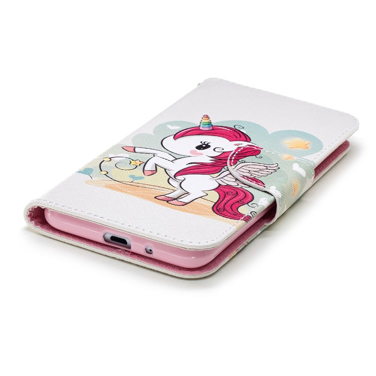 Pattern Printing Leather Phone Cover Shell with Card Slots for Xiaomi Redmi 6 (Dual Camera: 12MP+5MP) - Unicorn-6