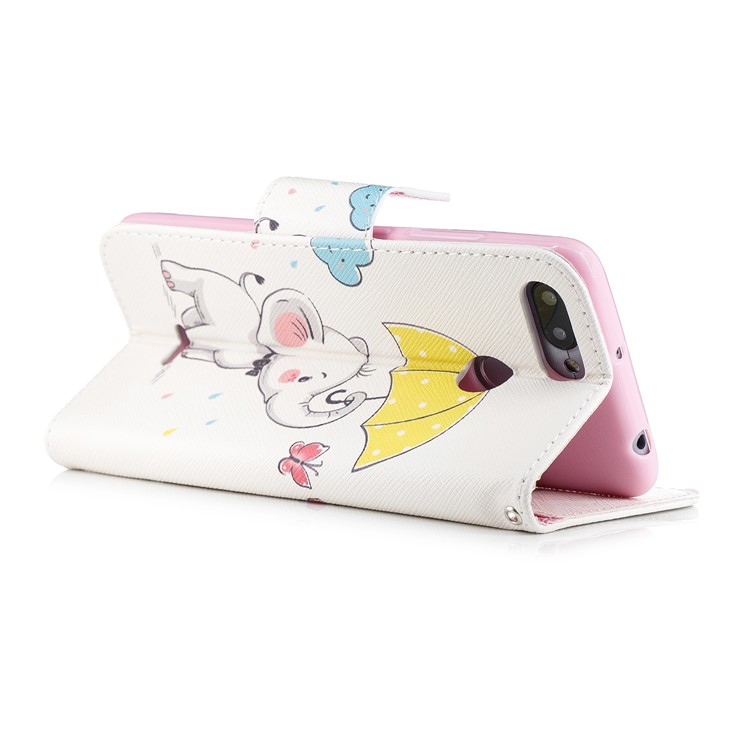 Pattern Printing Leather Cellphone Protective Case for Xiaomi Redmi 6 (Dual Camera: 12MP+5MP) - Elephant Holding an Umbrella-4