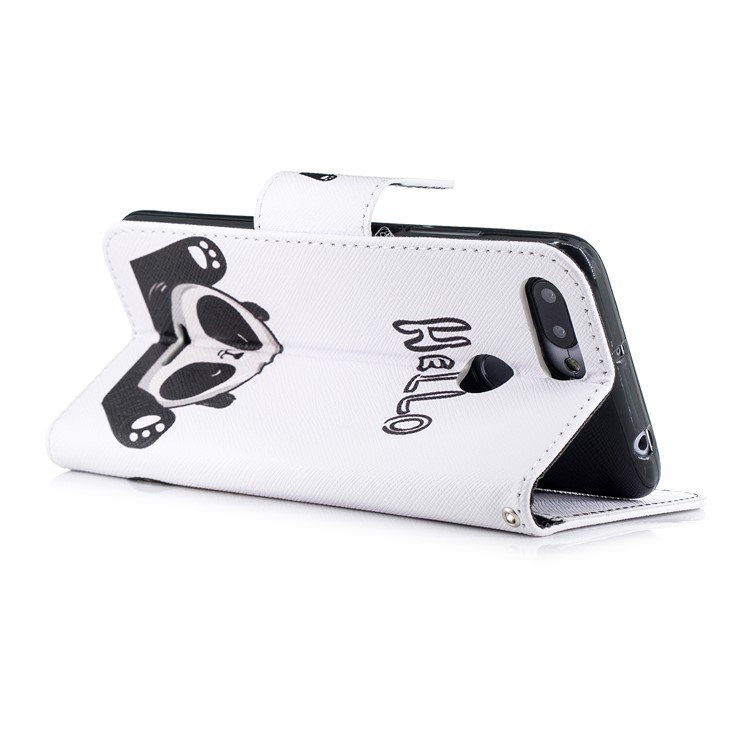 Pattern Printing Leather Protection Stand Shell with Card Slots for Xiaomi Redmi 6 (Dual Camera: 12MP+5MP) - Adorable Panda-4