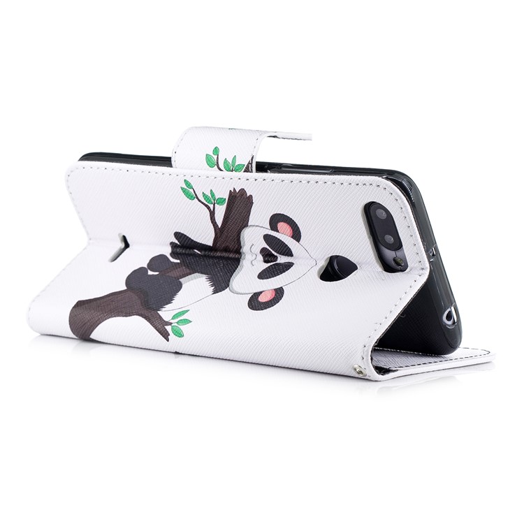 Pattern Printing Leather Wallet Stand Phone Cover with Card Slots for Xiaomi Redmi 6 (Dual Camera: 12MP+5MP) - Panda Climbing Tree-4