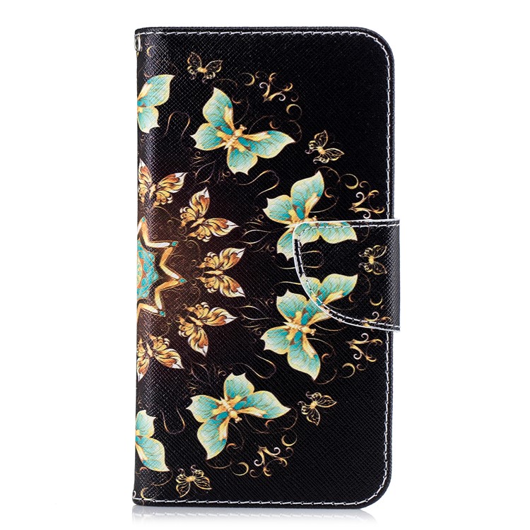 Pattern Printing Leather Phone Magnetic Case with Card Slots for Xiaomi Redmi 6 (Dual Camera: 12MP+5MP) - Colorized Butterflies-2