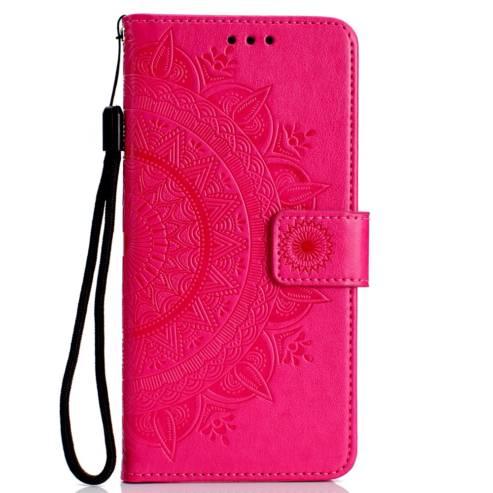 Imprinted Mandala Pattern PU Leather Case for Xiaomi Redmi Note 5 Pro (Dual Camera) / Redmi Note 5 (China) - Rose-2