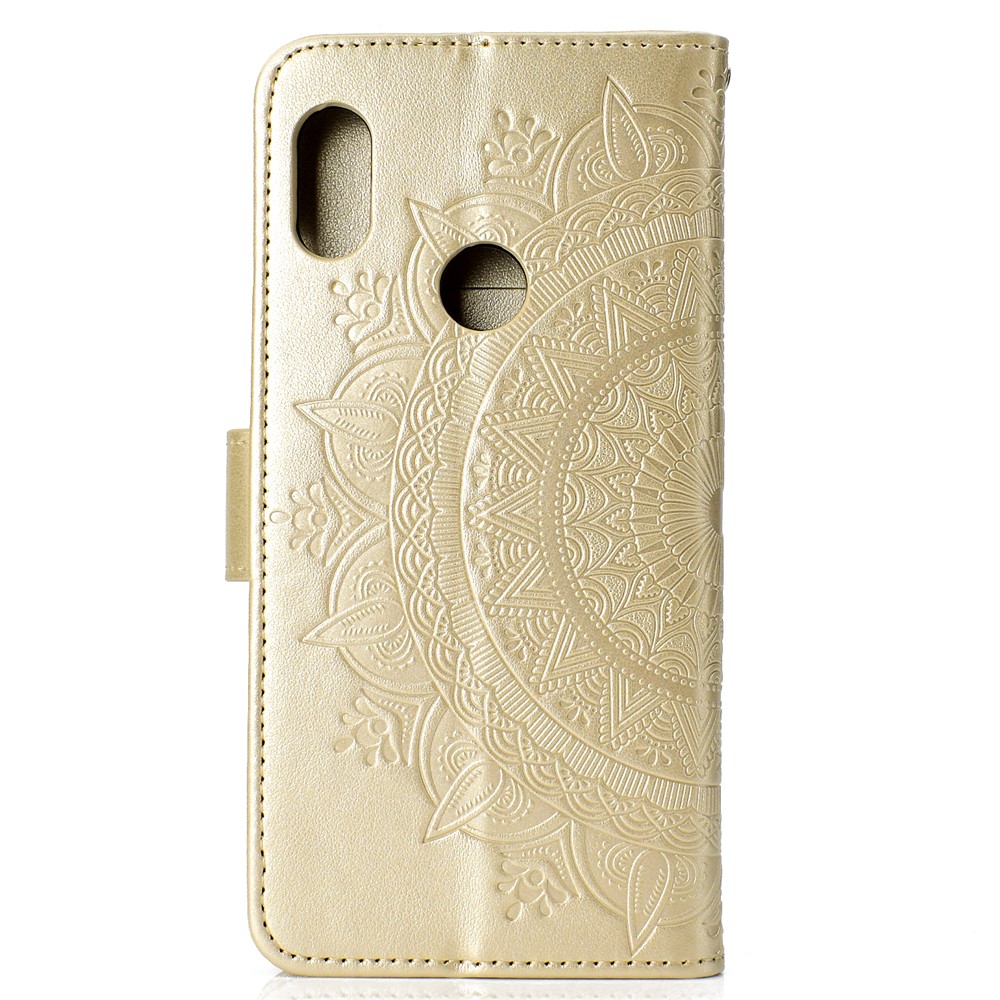 Imprinted Mandala Pattern PU Leather Protection Flip Cover Case for Xiaomi Redmi Note 5 Pro (Dual Camera) / Redmi Note 5 (China) - Gold-3