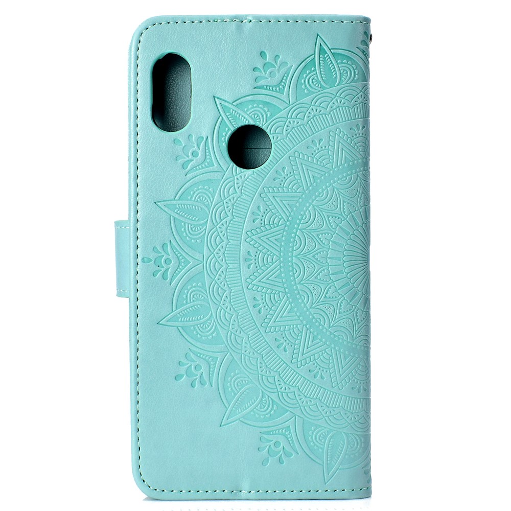 Imprinted Mandala Pattern PU Leather Protection Accessory Case for Xiaomi Redmi Note 5 Pro (Dual Camera) / Redmi Note 5 (China) - Cyan-3