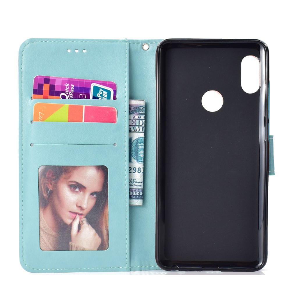 Imprinted Mandala Pattern PU Leather Protection Accessory Case for Xiaomi Redmi Note 5 Pro (Dual Camera) / Redmi Note 5 (China) - Cyan-4