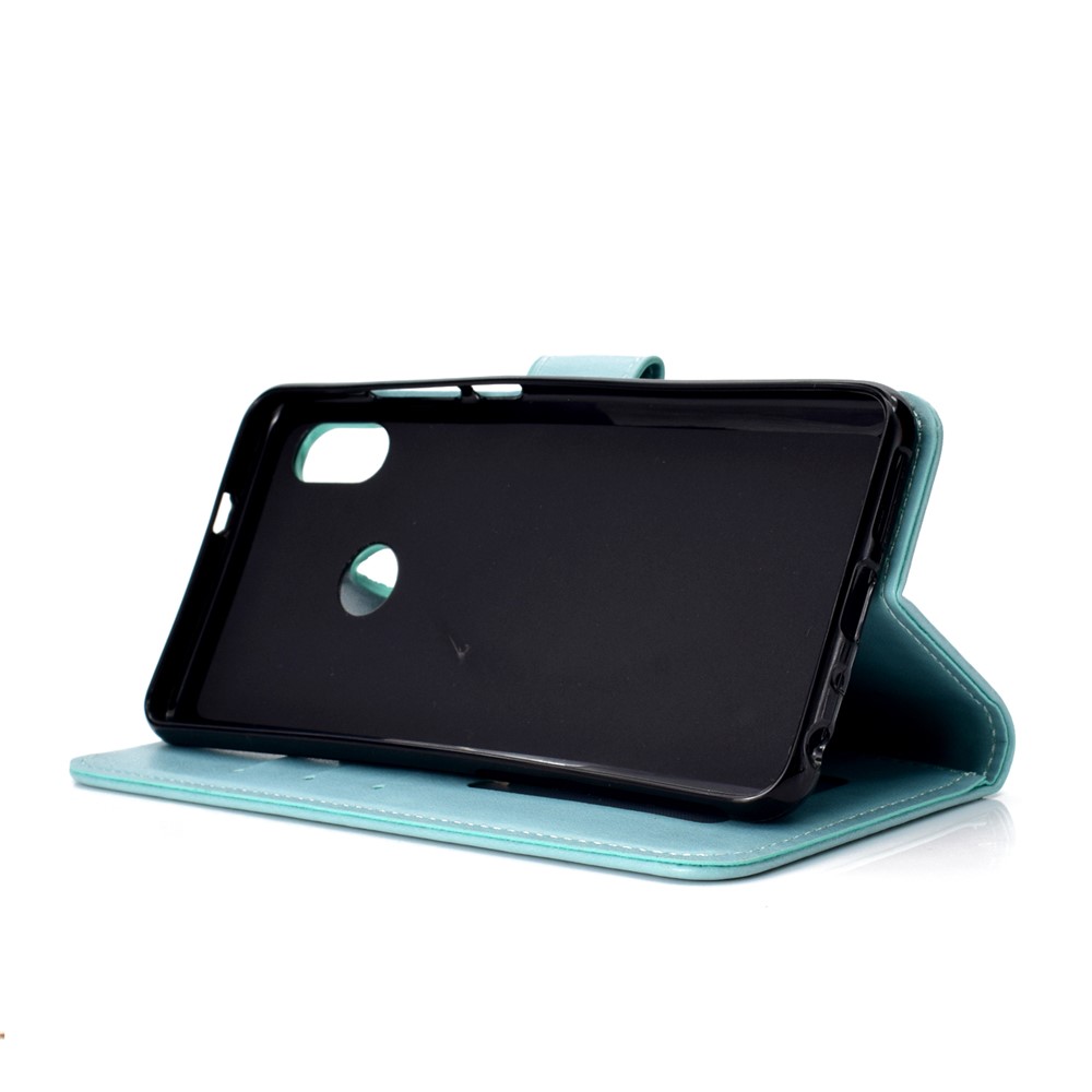 Imprinted Mandala Pattern PU Leather Protection Accessory Case for Xiaomi Redmi Note 5 Pro (Dual Camera) / Redmi Note 5 (China) - Cyan-6