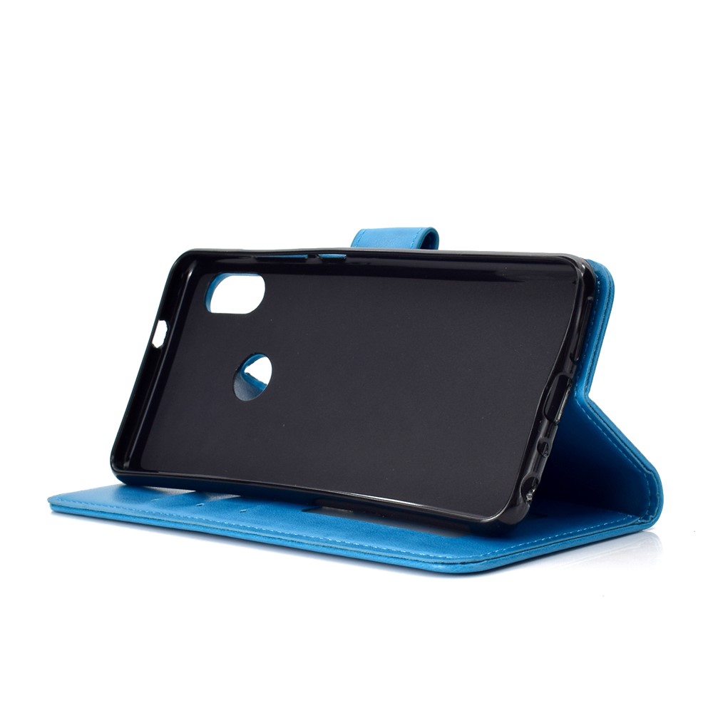 Imprinted Mandala Pattern PU Leather Folio Mobile Case for Xiaomi Redmi Note 5 Pro (Dual Camera) / Redmi Note 5 (China) - Blue-6