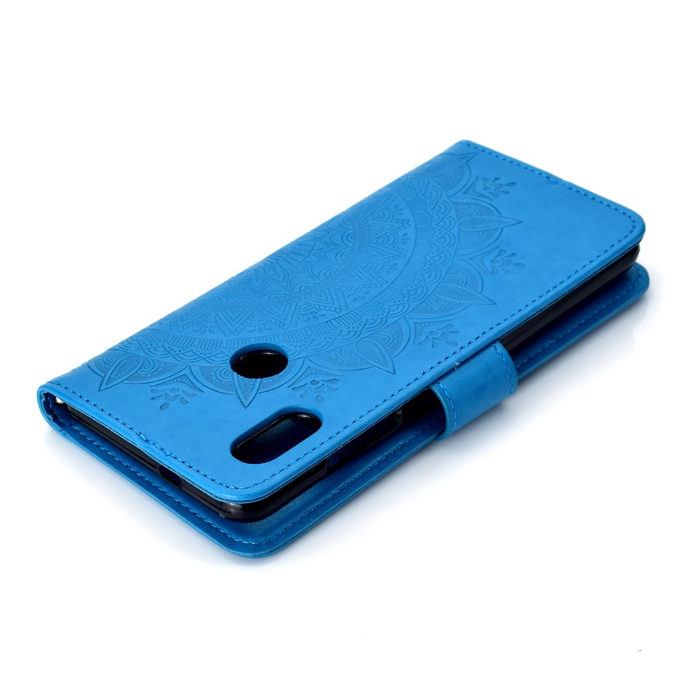 Imprinted Mandala Pattern PU Leather Folio Mobile Case for Xiaomi Redmi Note 5 Pro (Dual Camera) / Redmi Note 5 (China) - Blue-8