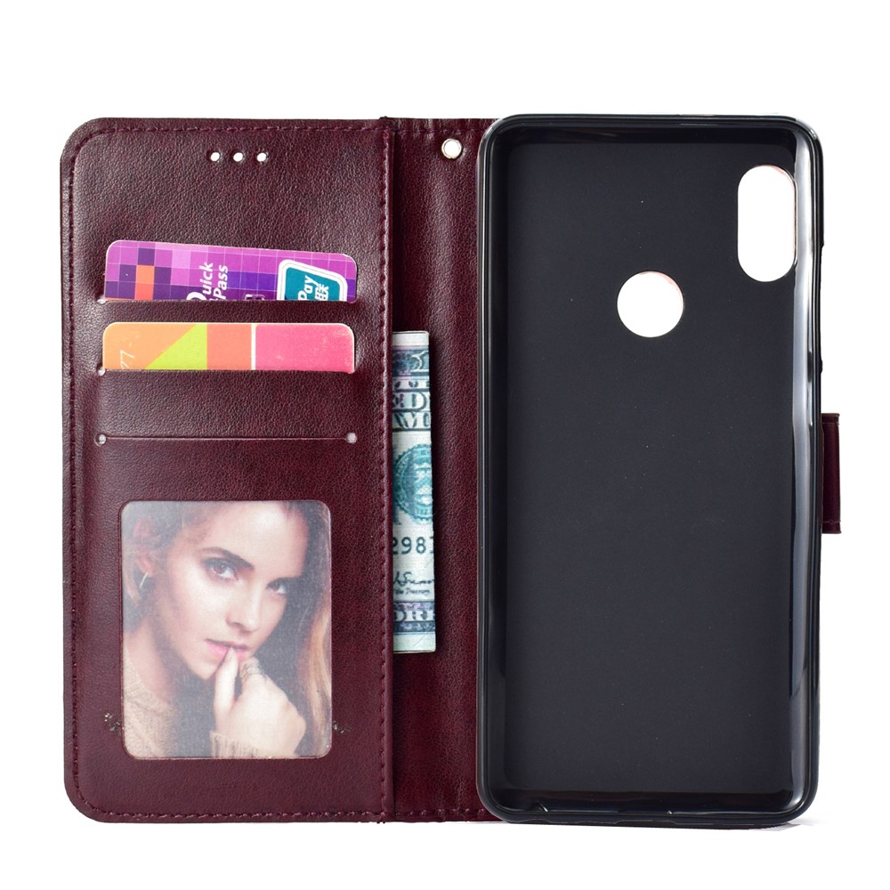 Imprinted Mandala Pattern PU Leather Wallet Stand Cover Case for Xiaomi Redmi Note 5 Pro (Dual Camera) / Redmi Note 5 (China) - Brown-4