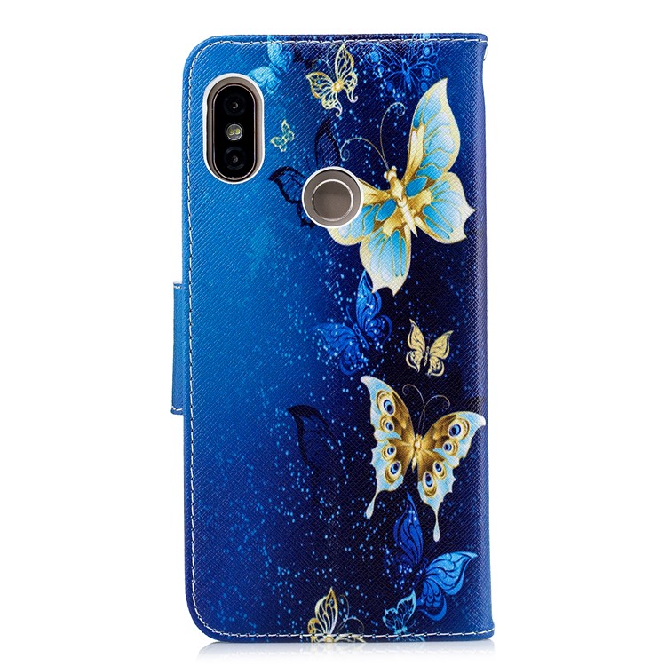 Pattern Printing Leather Wallet Case for Xiaomi Redmi Note 5 Pro (Dual Camera) / Redmi Note 5 (China) - Butterfly Pattern-3