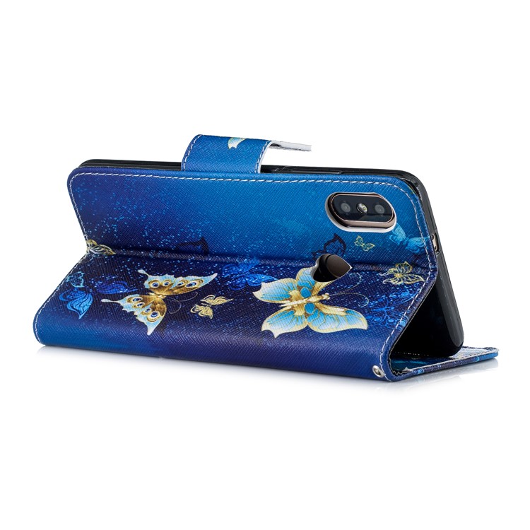 Pattern Printing Leather Wallet Case for Xiaomi Redmi Note 5 Pro (Dual Camera) / Redmi Note 5 (China) - Butterfly Pattern-4