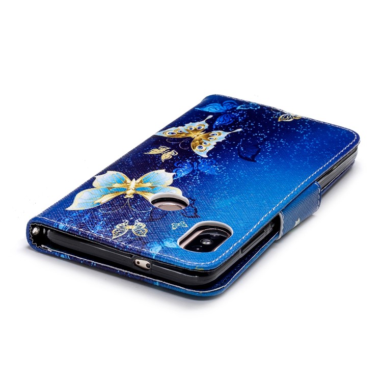 Pattern Printing Leather Wallet Case for Xiaomi Redmi Note 5 Pro (Dual Camera) / Redmi Note 5 (China) - Butterfly Pattern-7