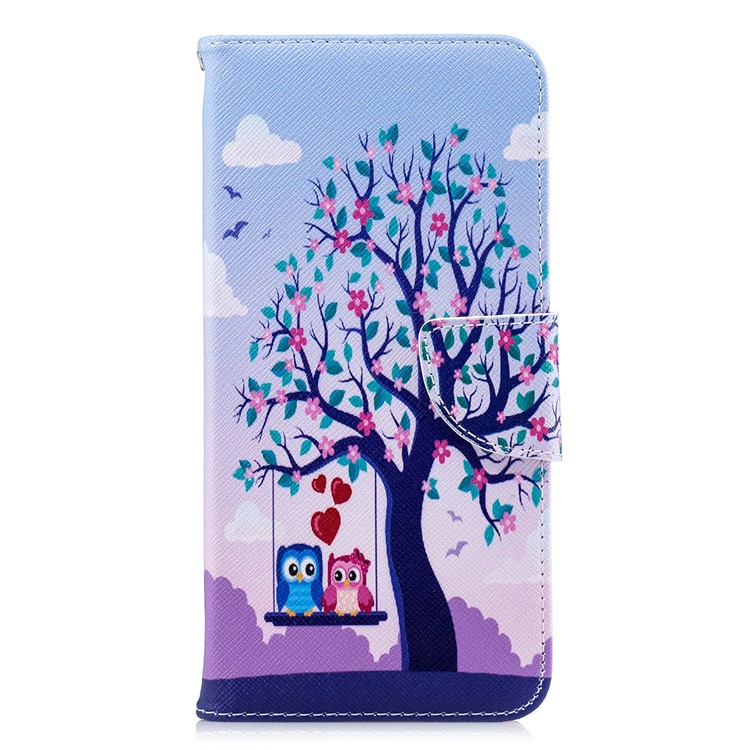 Pattern Printing Leather Wallet Phone Case for Xiaomi Redmi Note 5 Pro (Dual Camera) / Redmi Note 5 (China) - Tree and Owls-2