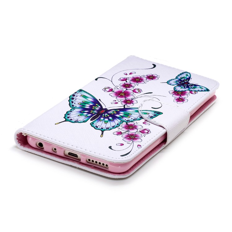 Pattern Printing PU Leather Wallet Case for Xiaomi Redmi Note 5 Pro (Dual Camera) / Redmi Note 5 (China) - Butterfly and Flower-6