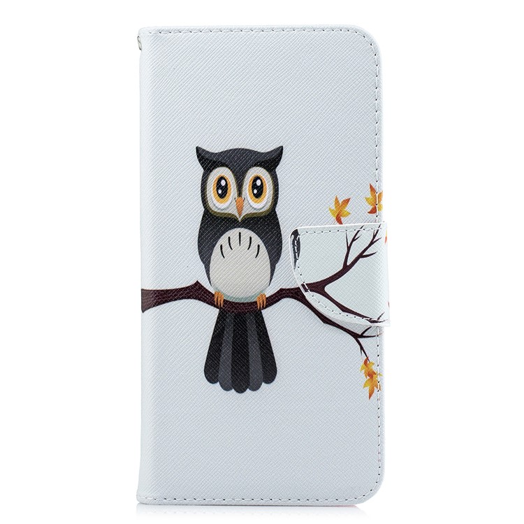 Pattern Printing Phone Leather Wallet Case for Xiaomi Redmi Note 5 Pro (Dual Camera) / Redmi Note 5 (China) - Owl on the Branch-2