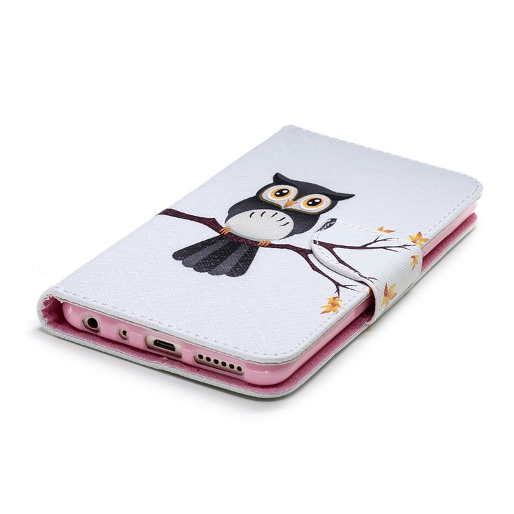 Pattern Printing Phone Leather Wallet Case for Xiaomi Redmi Note 5 Pro (Dual Camera) / Redmi Note 5 (China) - Owl on the Branch-6
