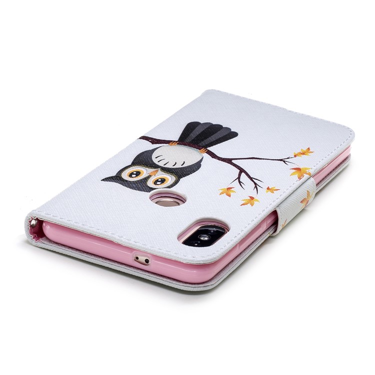 Pattern Printing Phone Leather Wallet Case for Xiaomi Redmi Note 5 Pro (Dual Camera) / Redmi Note 5 (China) - Owl on the Branch-7