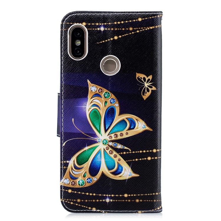 Pattern Printing Wallet Leather Stand Case for Xiaomi Redmi Note 5 Pro (Dual Camera) / Redmi Note 5 (China) - Colorized Butterfly-3