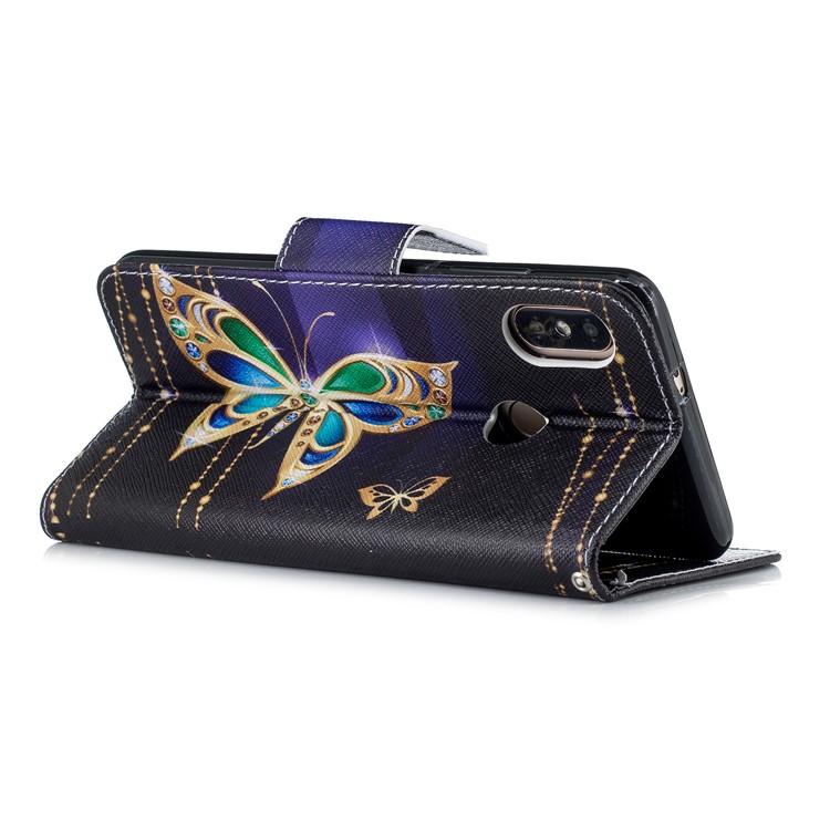 Pattern Printing Wallet Leather Stand Case for Xiaomi Redmi Note 5 Pro (Dual Camera) / Redmi Note 5 (China) - Colorized Butterfly-4