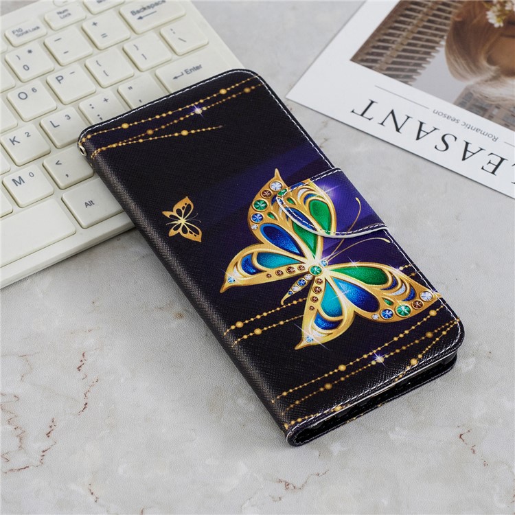 Pattern Printing Wallet Leather Stand Case for Xiaomi Redmi Note 5 Pro (Dual Camera) / Redmi Note 5 (China) - Colorized Butterfly-9