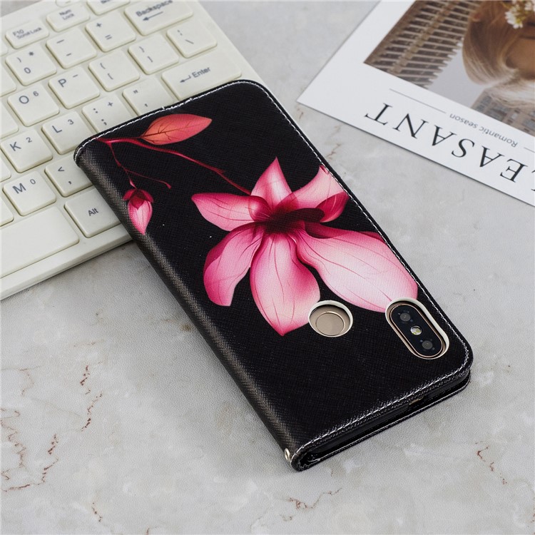 Pattern Printing Wallet Leather Stand Cover for Xiaomi Redmi Note 5 Pro (Dual Camera) / Redmi Note 5 (China) - Flower Pattern-10