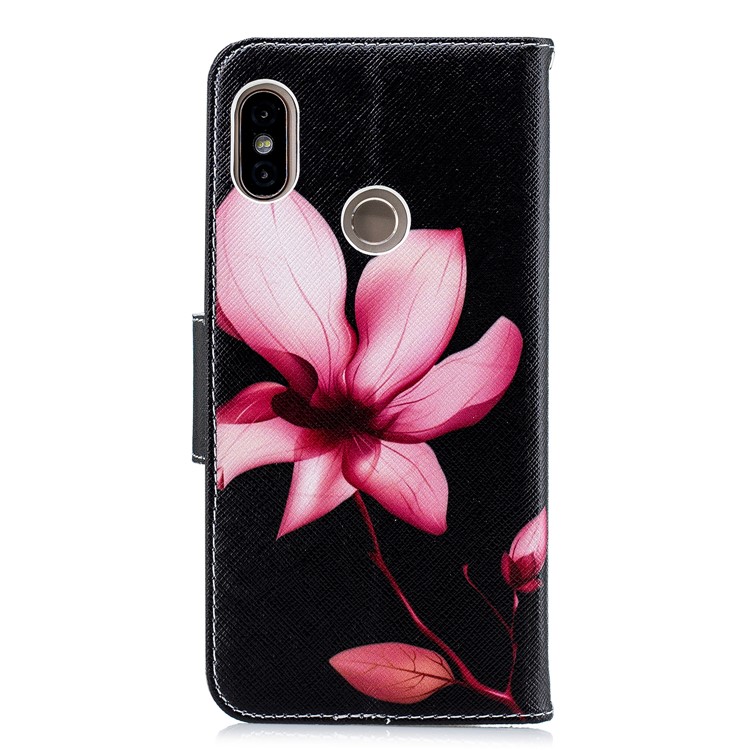 Pattern Printing Wallet Leather Stand Cover for Xiaomi Redmi Note 5 Pro (Dual Camera) / Redmi Note 5 (China) - Flower Pattern-3