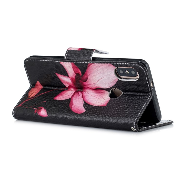 Pattern Printing Wallet Leather Stand Cover for Xiaomi Redmi Note 5 Pro (Dual Camera) / Redmi Note 5 (China) - Flower Pattern-4