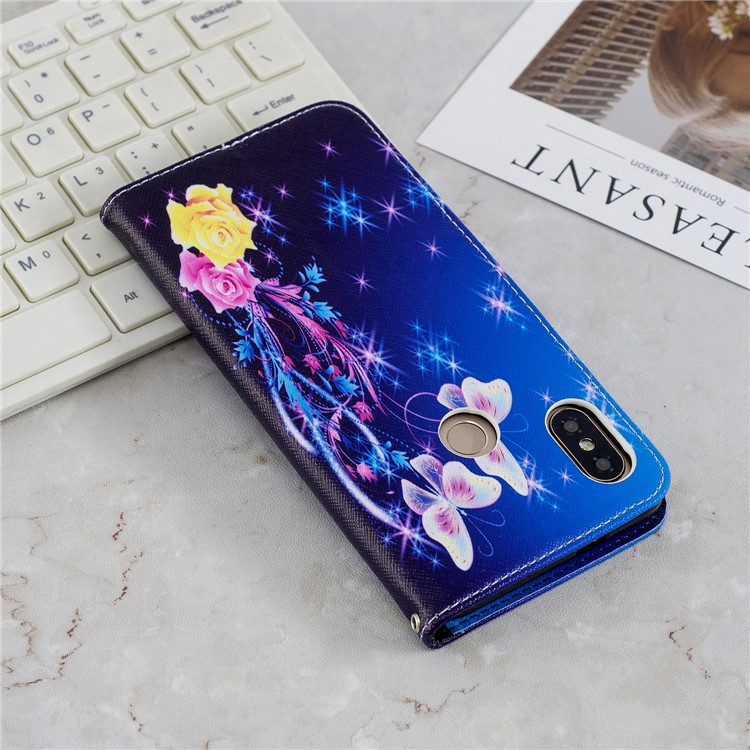 Pattern Printing Magnetic Leather Stand Case for Xiaomi Redmi Note 5 Pro (Dual Camera) / Redmi Note 5 (China) - Elegant Butterflies-10