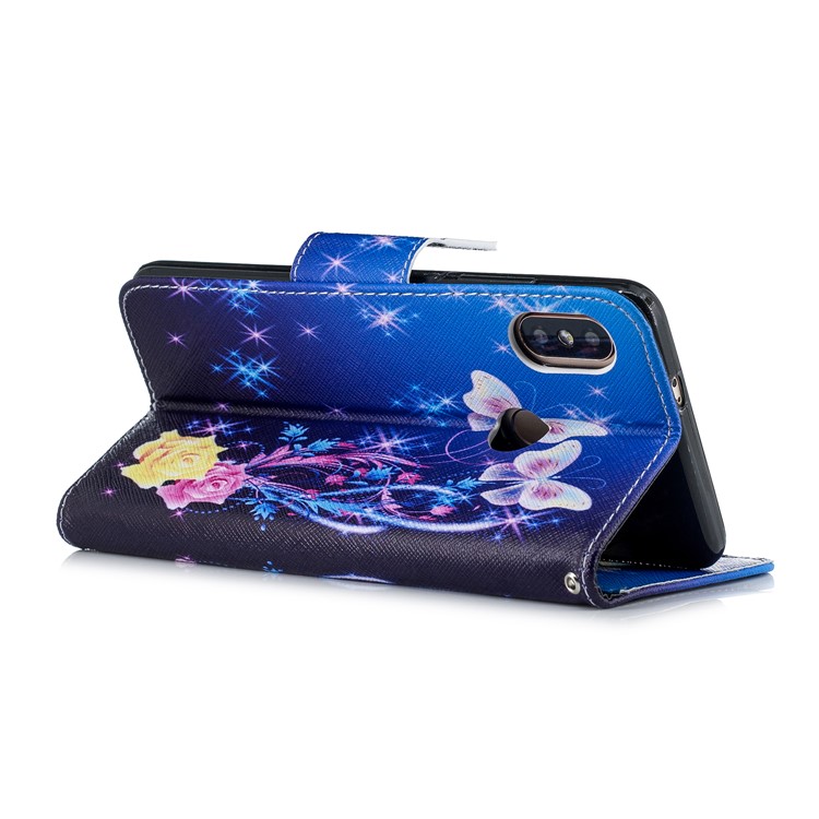 Pattern Printing Magnetic Leather Stand Case for Xiaomi Redmi Note 5 Pro (Dual Camera) / Redmi Note 5 (China) - Elegant Butterflies-4