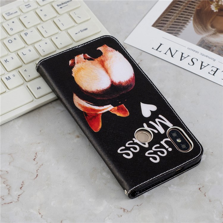 Pattern Printing Magnetic Leather Stand Cover for Xiaomi Redmi Note 5 Pro (Dual Camera) / Redmi Note 5 (China) - Kiss My Ass-10