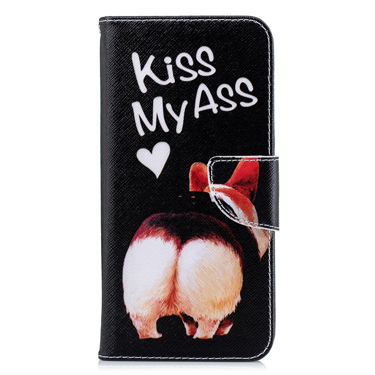 Pattern Printing Magnetic Leather Stand Cover for Xiaomi Redmi Note 5 Pro (Dual Camera) / Redmi Note 5 (China) - Kiss My Ass-2