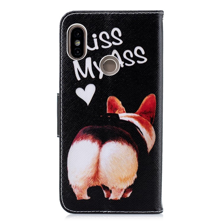 Pattern Printing Magnetic Leather Stand Cover for Xiaomi Redmi Note 5 Pro (Dual Camera) / Redmi Note 5 (China) - Kiss My Ass-3