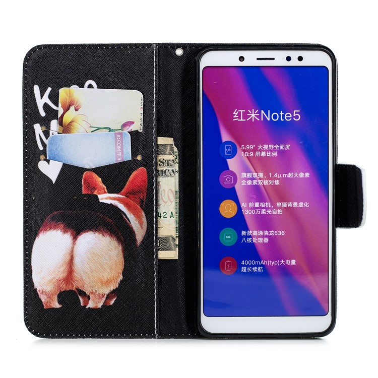 Pattern Printing Magnetic Leather Stand Cover for Xiaomi Redmi Note 5 Pro (Dual Camera) / Redmi Note 5 (China) - Kiss My Ass-8