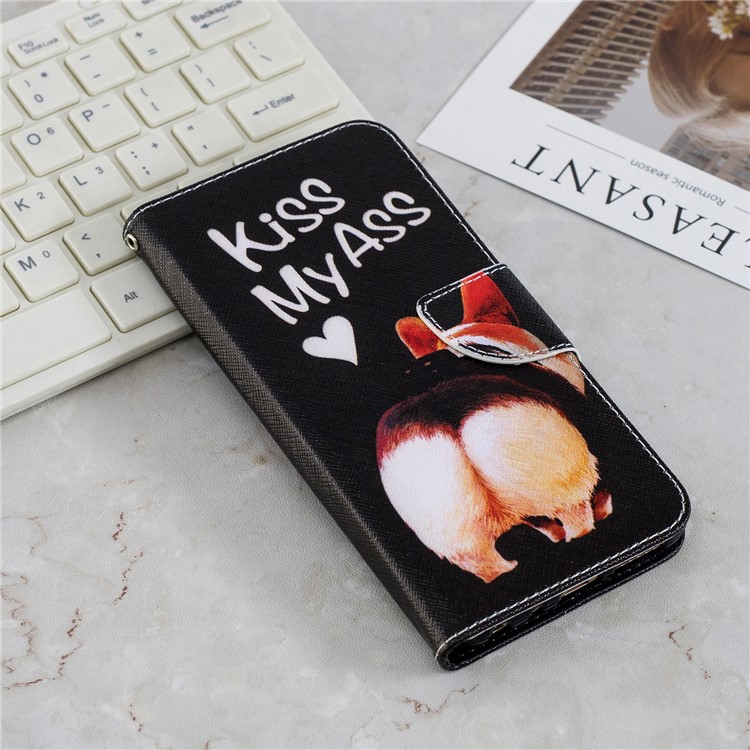 Pattern Printing Magnetic Leather Stand Cover for Xiaomi Redmi Note 5 Pro (Dual Camera) / Redmi Note 5 (China) - Kiss My Ass-9