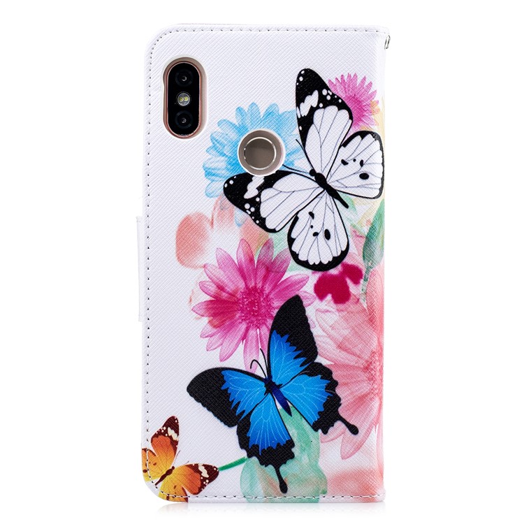 Pattern Printing Wallet Leather Stand Case for Xiaomi Redmi Note 5 Pro (Dual Camera) / Redmi Note 5 (China) - Vivid Butterflies-5