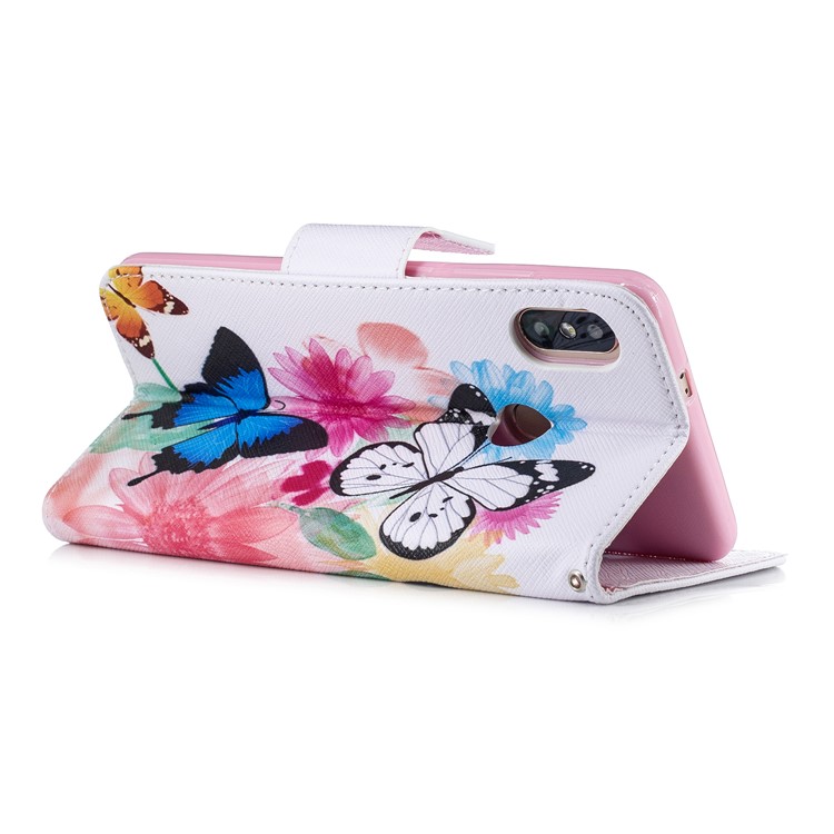 Pattern Printing Wallet Leather Stand Case for Xiaomi Redmi Note 5 Pro (Dual Camera) / Redmi Note 5 (China) - Vivid Butterflies-6