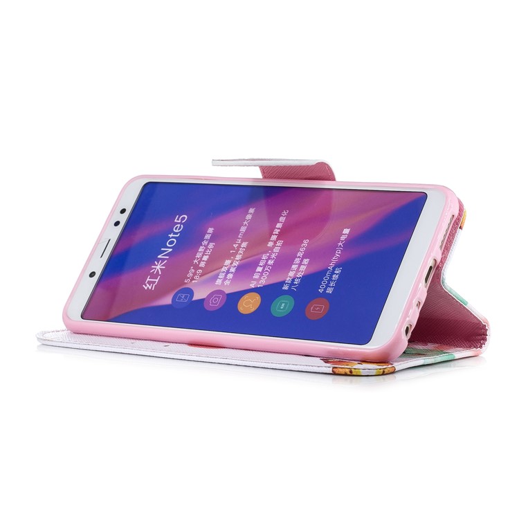 Pattern Printing Wallet Leather Stand Case for Xiaomi Redmi Note 5 Pro (Dual Camera) / Redmi Note 5 (China) - Vivid Butterflies-7