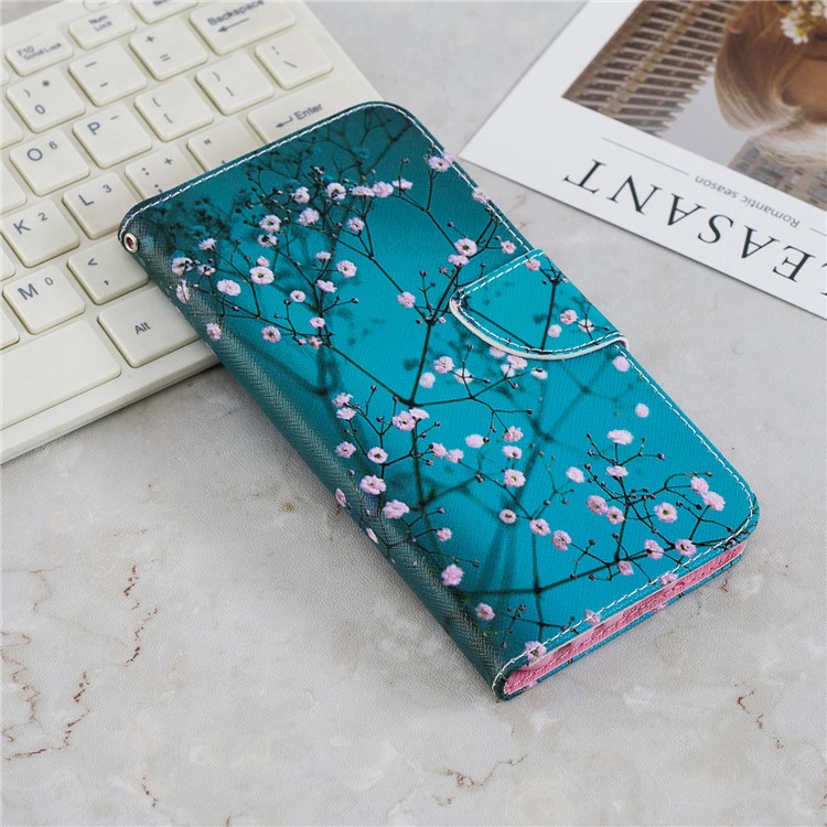 Pattern Printing Magnetic Leather Stand Case for Xiaomi Redmi Note 5 Pro (Dual Camera) / Redmi Note 5 (China) - Tree with Flowers-2