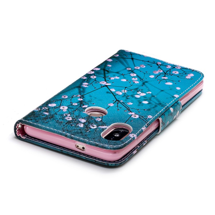 Pattern Printing Magnetic Leather Stand Case for Xiaomi Redmi Note 5 Pro (Dual Camera) / Redmi Note 5 (China) - Tree with Flowers-9