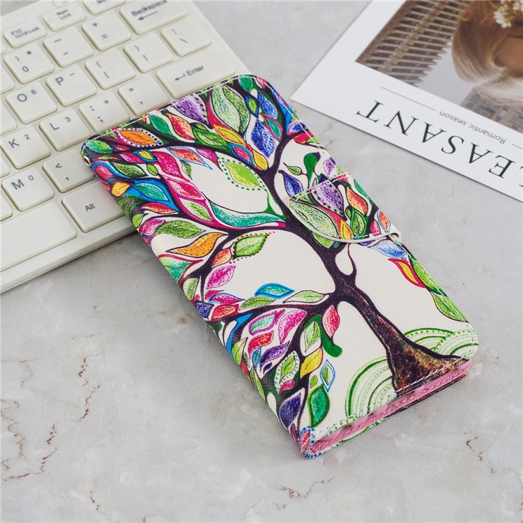 Pattern Printing Magnetic Leather Stand Cover for Xiaomi Redmi Note 5 Pro (Dual Camera) / Redmi Note 5 (China) - Colorized Tree-2