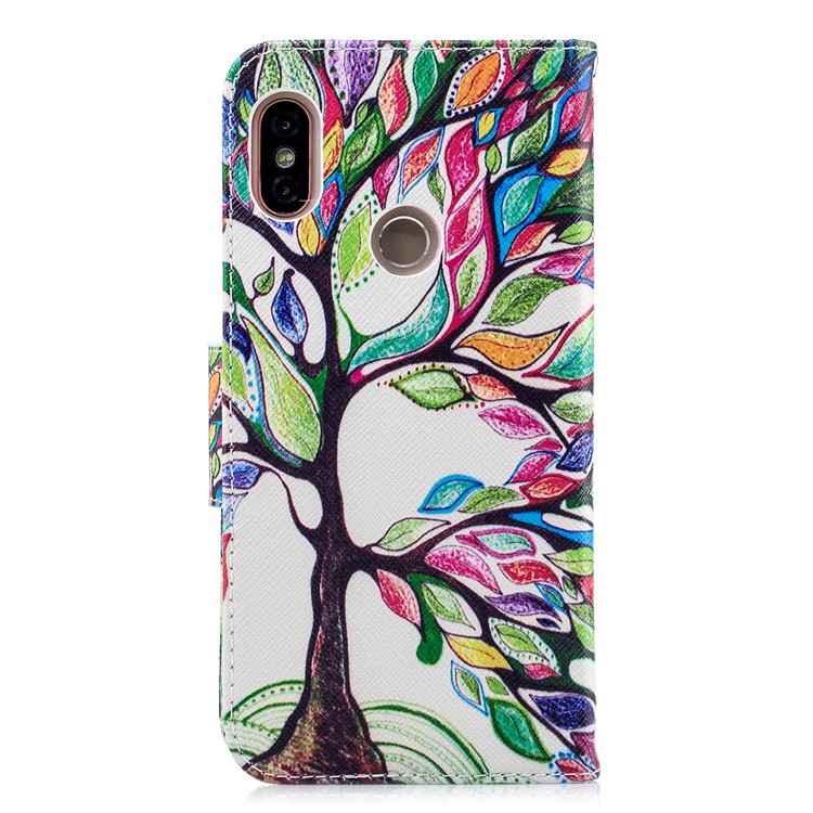 Pattern Printing Magnetic Leather Stand Cover for Xiaomi Redmi Note 5 Pro (Dual Camera) / Redmi Note 5 (China) - Colorized Tree-5