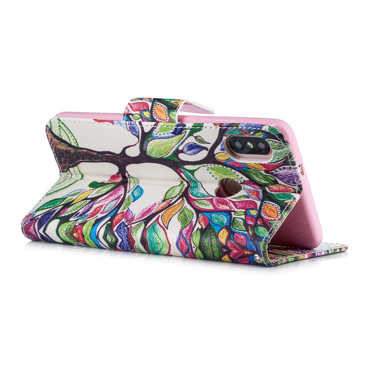 Pattern Printing Magnetic Leather Stand Cover for Xiaomi Redmi Note 5 Pro (Dual Camera) / Redmi Note 5 (China) - Colorized Tree-6